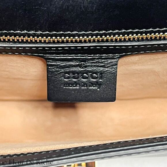 $1490 Gucci Sylvie Black Leather Web Logo Belt Bag / Clutch 476811 - Picture 5 of 7